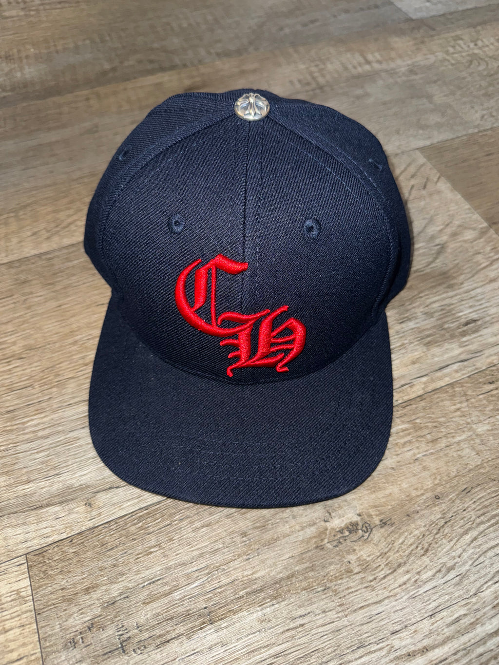 BLUE & RED CHROME HEARTS LOGO HAT