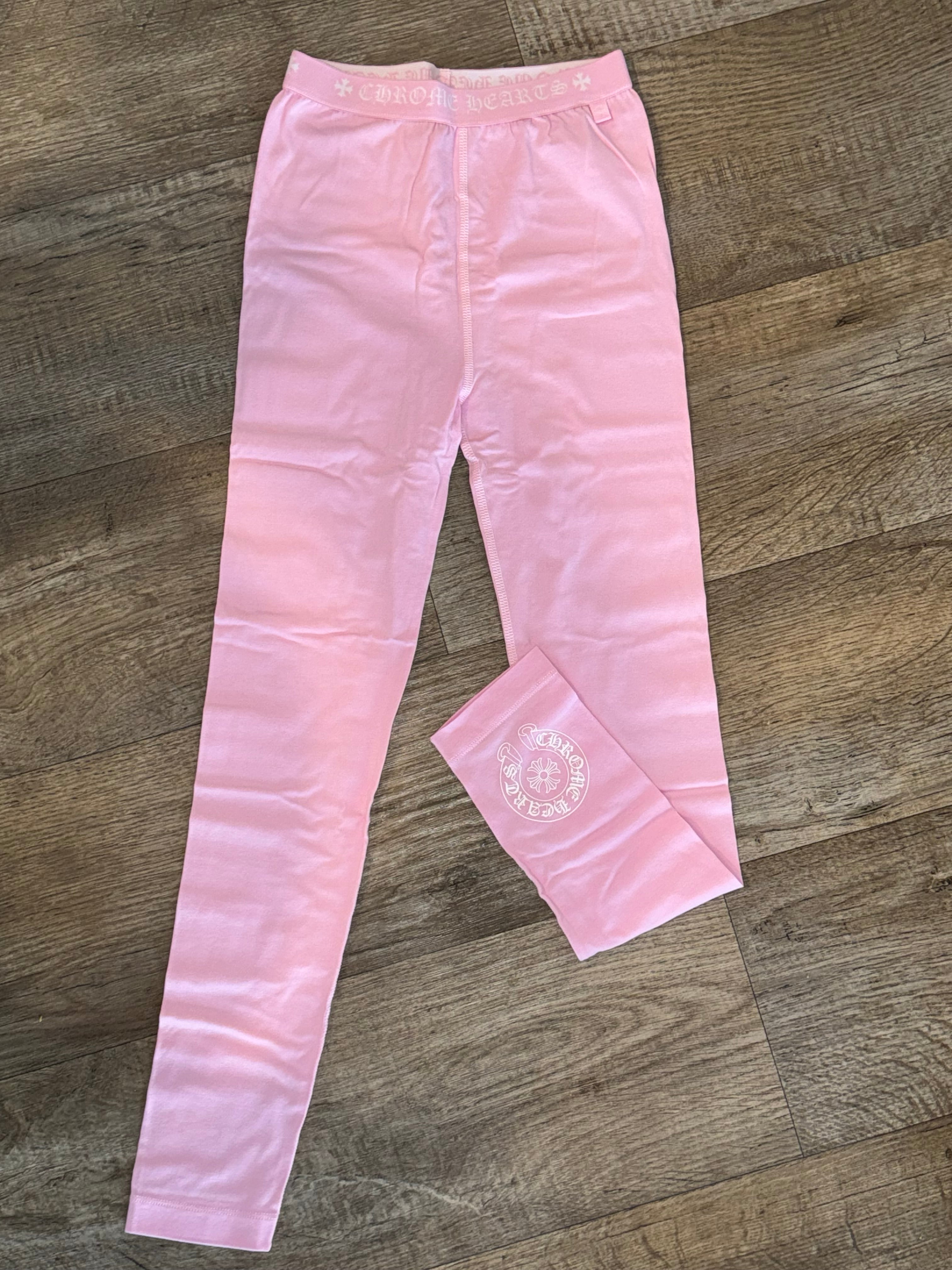 PINK CHROME HEARTS LEGGINGS
