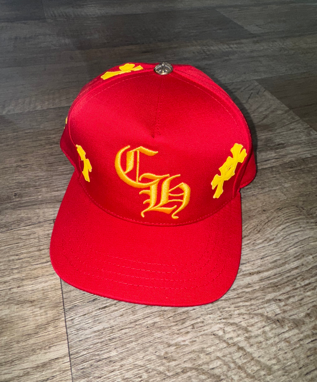 EXCLUSIVE RED/YELLOW CROSS CHROME HEARTS HAT