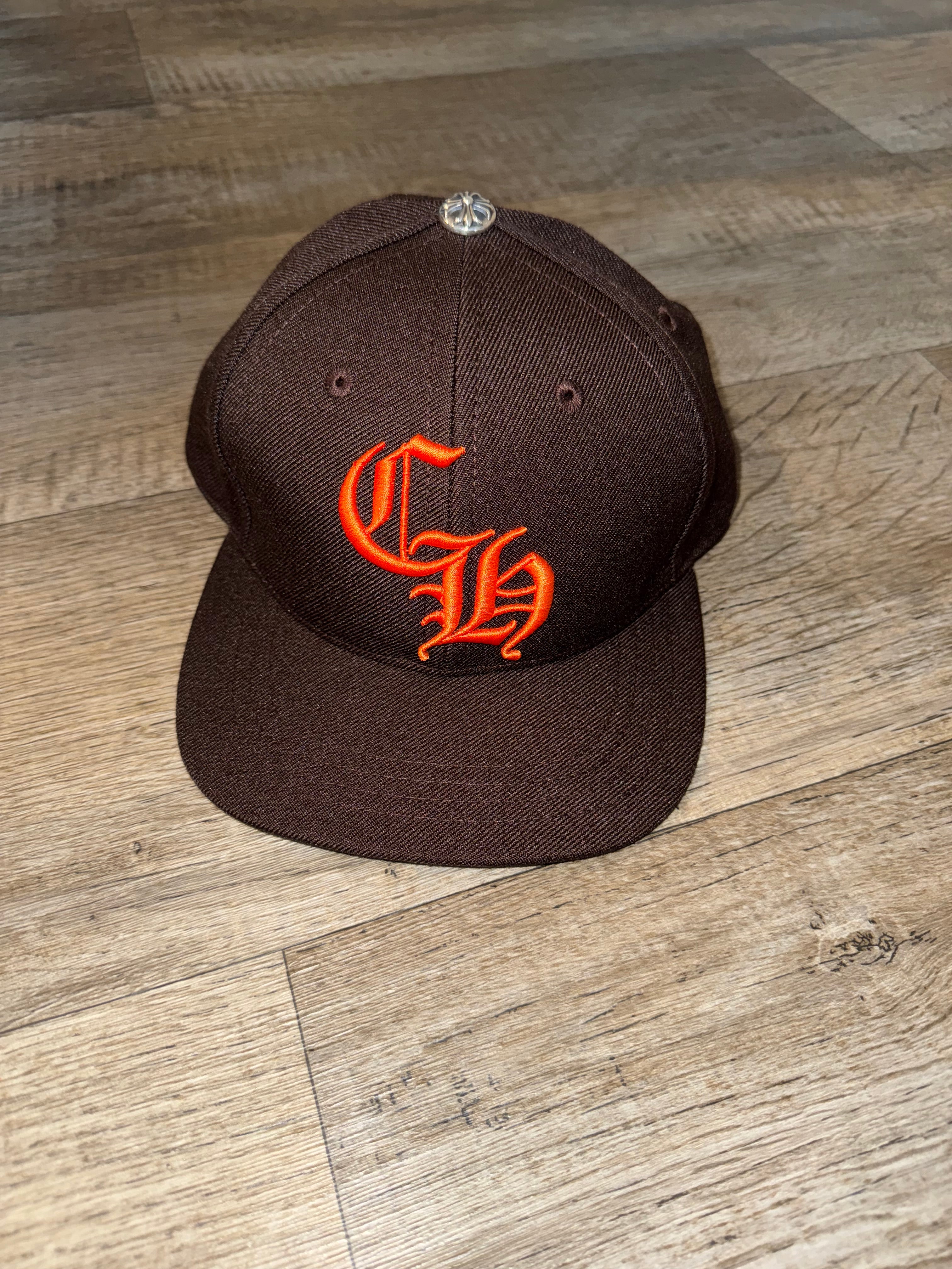 CHROME HEARTS ORANGE & BROWN LOGO HAT