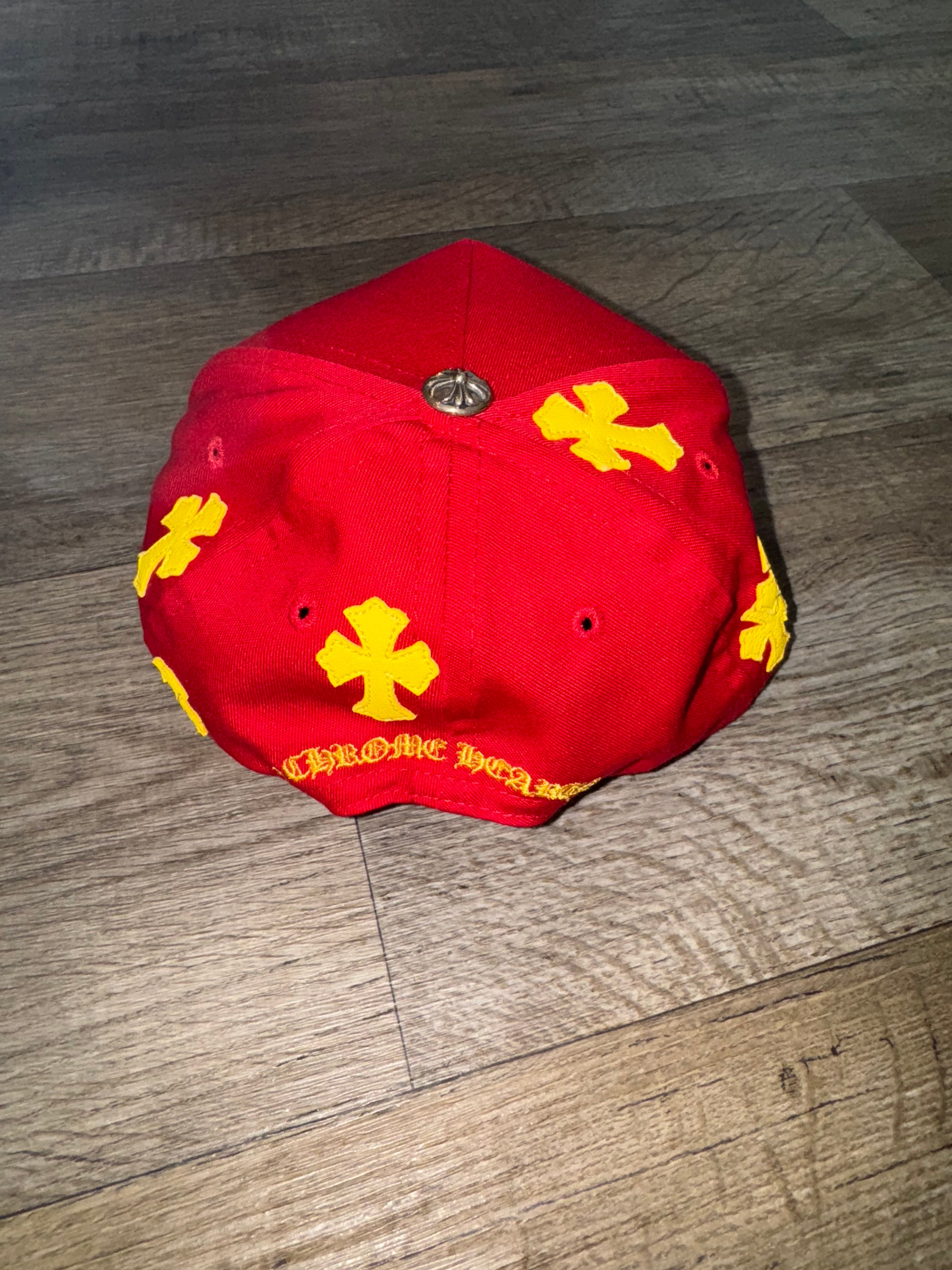 EXCLUSIVE RED/YELLOW CROSS CHROME HEARTS HAT